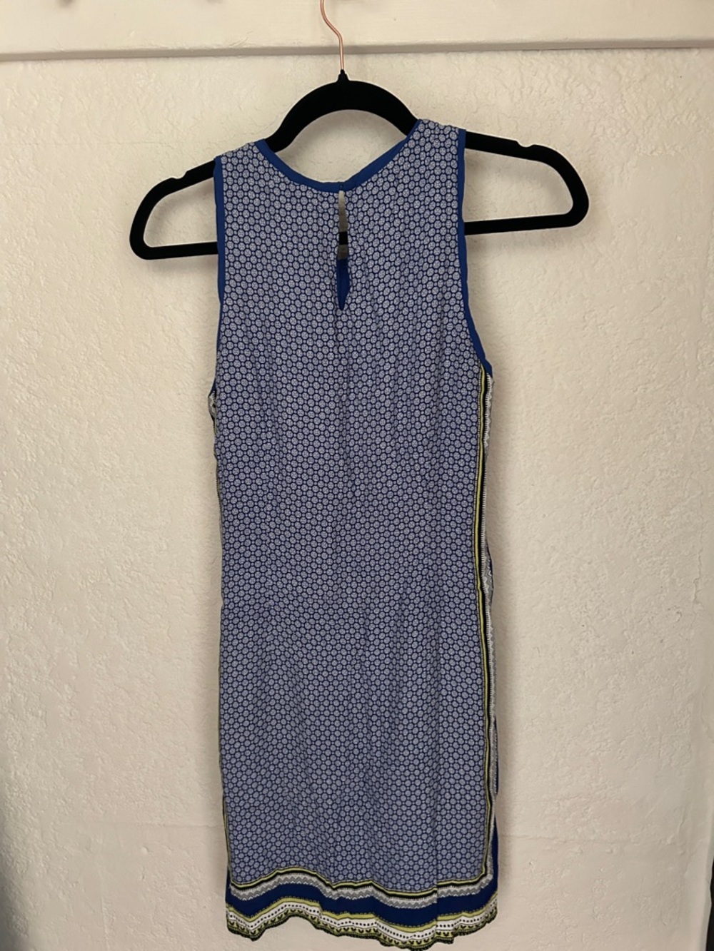Comptoir Des Cotonniers Blue Printed Sleeveless Shift Dress - Picture 3 of 3